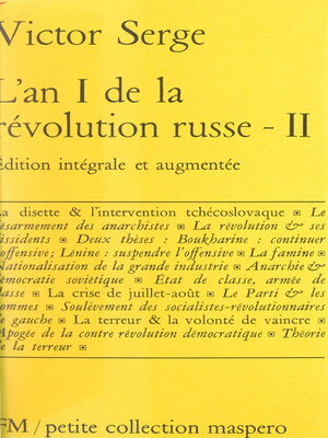cover image of L'an I de la Révolution russe, 2